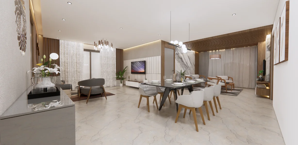 Dining Area Interiors at Urban Trilla Apartments 