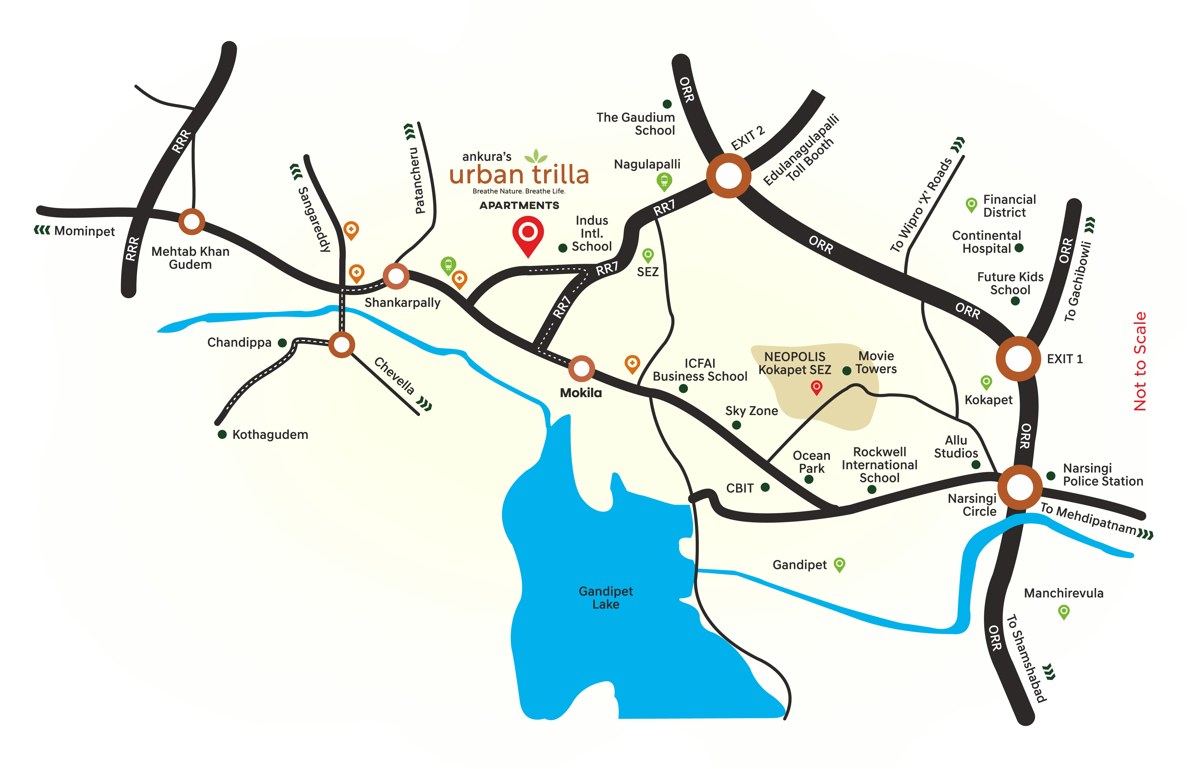 Location map showing Urban Trilla Apartments